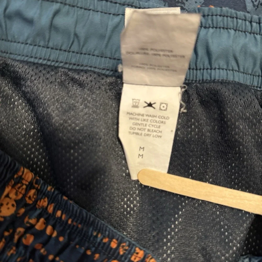 Vintage Nike Swim Trunks Shorts Mens M  Blue Multicolor Y2K Lined Hawaiian Print